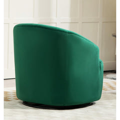 362 Degree Swivel Barrel Accent Chair, Velvet Upholstered Curved Armchair, Fully Assembled Contemporary Leisure Chair for Living Room Bedroom Office