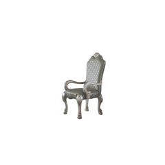 Chronos Synthetic Leather &Vintage Bone White Finish Arm Chair (Set of 2)