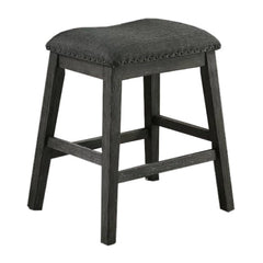 Modern Contemporary Dining Room Furniture Chairs Set of 2 Counter Height High Stools Grey Finish Wooden Foam Cushion Seat