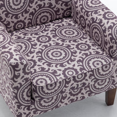Haven Polyester Blend Armchair, Solid Birch Wood Frame with Brown Tapered Legs, Foam Padded Accent Chair with Trim Detail for Living Room Office