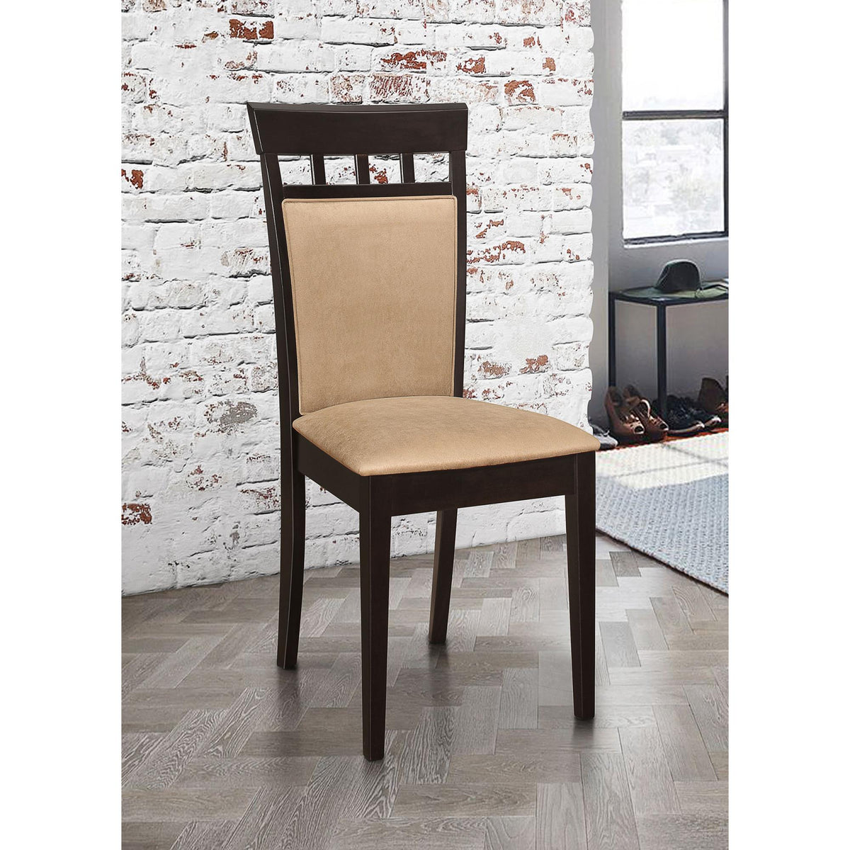 Quasar and Cappuccino Upholstered Side Chairs (Set of 2)