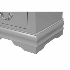 Gray Finish Nightstand 1pc Bracket Legs Dovetail Drawers Hanging Handles Transitional White Finish Bedroom Furniture