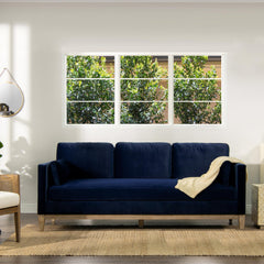 Revelation 84" Modern Farmhouse Sofa, Dark Navy Blue Performance Velvet