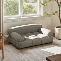 Nova Upholstered Modern Pet Bed, Small to Medium Dog or Cat Uptown Gray Performance Velvet