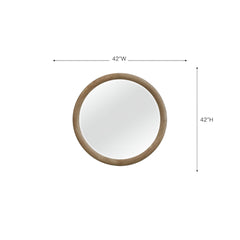 English Knotty Oak Inspired Round Mirror