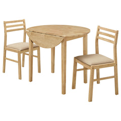 Natural and Tan 3-piece Dining Set with Drop Leaf