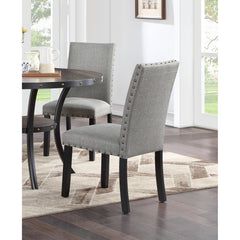 Iphigenia Fabric Modern Set of 2 Dining Chairs Plush Cushion Side Chairs Nailheads Trim Wooden Chair Kitchen Dining Room