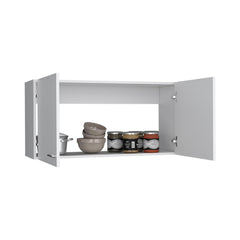 Pulsar Wall Cabinet, Two Shelves, Double Door -White