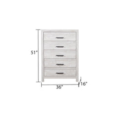 Modern Style 5-Drawer Chest Made with Wood in Natural Rustic