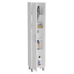 Infinity 70" Tall Storage Cabinet Broom Closet with Broom Hangers,and Four Shelves