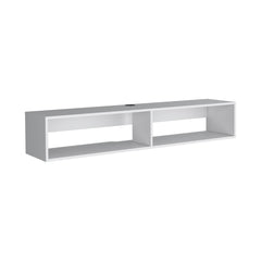 Theseus 59" Floating Tv Stand with Two open shelves, media compartments and cable management