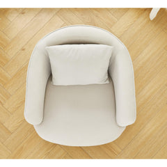 Velvet Accent Chair with Pillow, Modern Upholstered Armchair with Metal Legs, Comfy Barrel Chair for Living Room Bedroom
