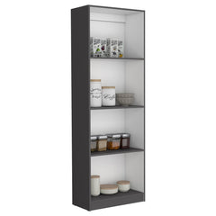 Bookcase with Spacious Tier-Shelving Design, Matt Gray / White