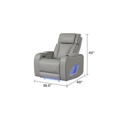 Hephaestus Modern Style Upholstery Recliner Chair Made with Wood & Massage Function Included-Gray