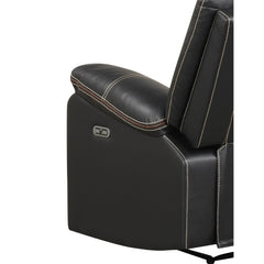 Cassandra Modern Contemporary LED Power Recliner Chair made with wood and metal frame in Black
