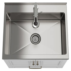 Asgard - 24" Laundry Cabinet with Faucet and Stainless Steel Sink - White