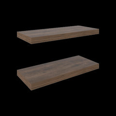 Floating Shelves, Dark Brown, 2 Shelves, 1.50" H