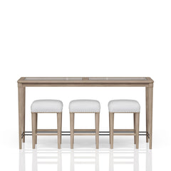 Pinnacle Glass Console Table With 3 Stools