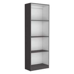 2 Piece Bookcase Living Room Set,  Storage Cabinet, 42" Wide and 9 Shelves Matt Gray / White
