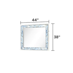 Aeneas Modern Style Mirror Made with Wood and Crystal Accents in White (INCLUDES MIRROR ONLY)
