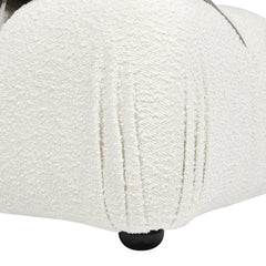 Nova 36" Bubble Modular Modern Lounge Arm Chair, Ivory White Boucle