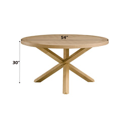 Dionysus Oak Finish Round Dining Table
