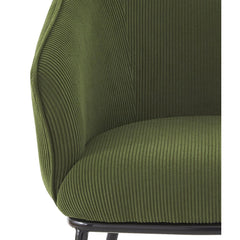 Modern Corduroy Accent Chair, Upholstered Armchair with Metal Legs, Mid-Century Barrel Chair for Living Room Bedroom, Easy Assembly