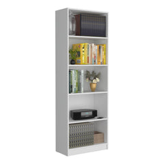 Planet 4-Tier Bookcase with Modern Storage for Books and Decor, White