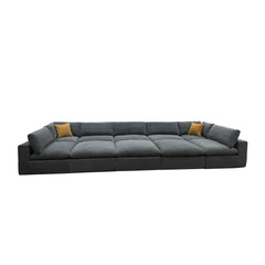 Coffee Bean Like Upholstery Full Compressed Modular Sectional with Toss Pillows