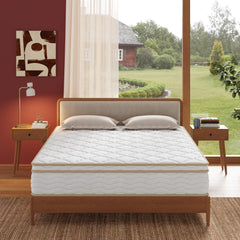 Queen Size Mattress 12 Inch Hybrid Mattress in a Box with Individually Pocketed Springs Medium Firm Coil and Cooling Gel Memory Foam for Pressure Relief, Motion Isolation for Back and Side Sleepers
