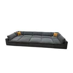 Coffee Bean Like Upholstery Full Compressed Modular Sectional with Toss Pillows