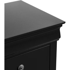 Transitional Style 1pc Nightstand Dust Proof Case English Dovetail Drawers Hanging Handles Bracket Feet Black Finish Bedroom Furniture
