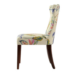 Saga Upholstered Accent Chair, Off-White/Floral Printed On Woven