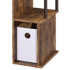 Moon Weathered Oak & Black Finish Computer Desk