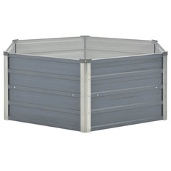 Raised Garden Bed Grey Galvanized Steel 50.8x50.8x18.1 in