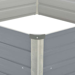 Raised Garden Bed Grey Galvanized Steel 50.8x50.8x18.1 in