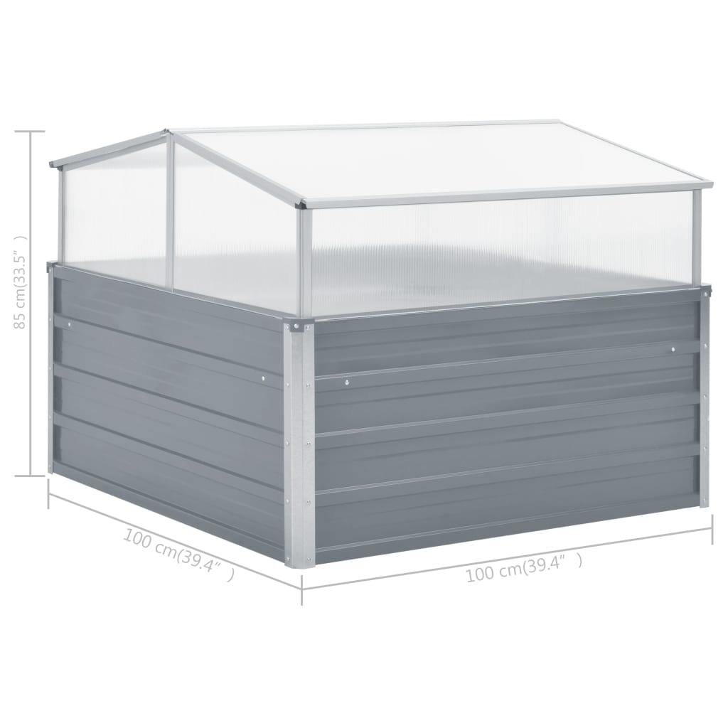 Greenhouse 39.4x39.4x33.5 Galvanized Steel Gray