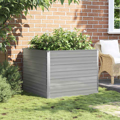 Raised Garden Bed Gray Galvanized steel 39.4x39.4x30.3 in Durable