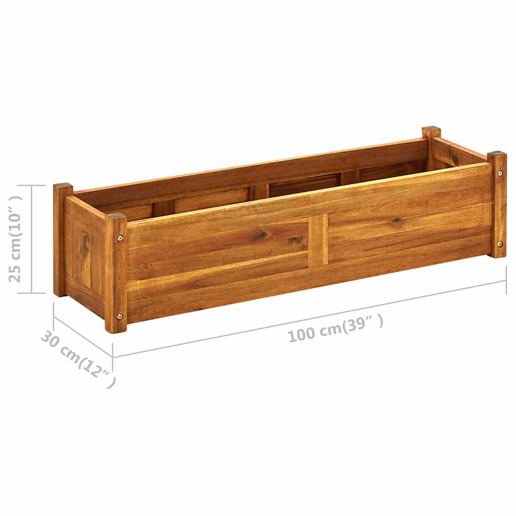 Garden Raised Bed Acacia Wood 39.4x11.8x9.8
