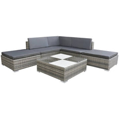 Garden Furniture Set Grey PE Rattan Medium Modular