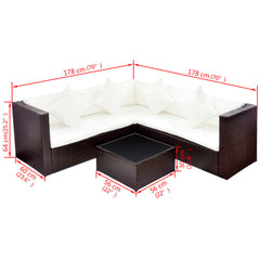 Patio Furniture Brown Poly Rattan Medium Removable Covers