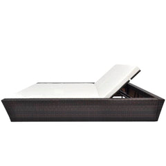 Outdoor Lounge Rattan: Brown, Cushions: Cream White