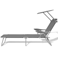 Sun Lounger Steel Grey Powder-coated steel frame, Polyester fabric