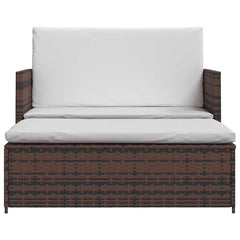 Outdoor Furniture Set Brown PE Rattan 2-seater Modular