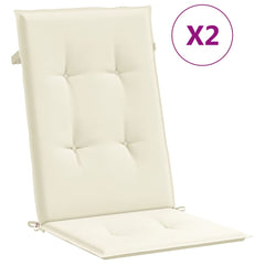 Highback Chair Cushion Set of 2 Cream Polyester, Foam fiber