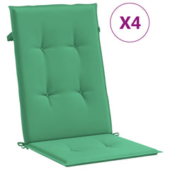 Highback Chair Cushion Set of 4 Green Fabric (100% polyester)