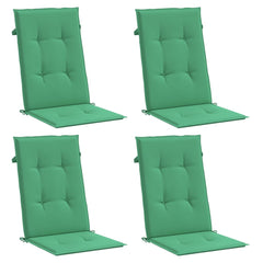 Highback Chair Cushion Set of 4 Green Fabric (100% polyester)