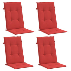 Highback Chair Cushion Set of 4 Red 100% Polyester