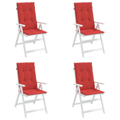 Highback Chair Cushion Set of 4 Red 100% Polyester