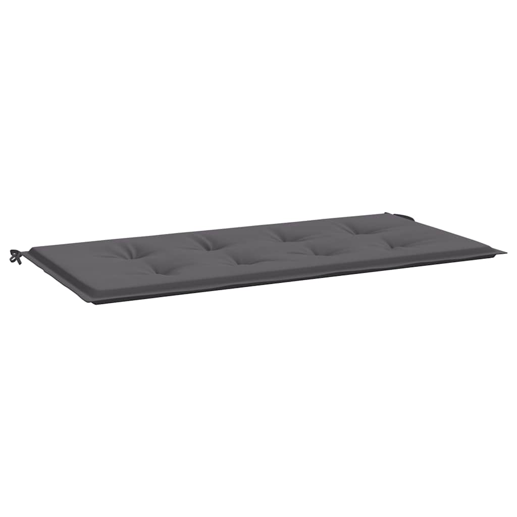 Anthracite garden bench cushion in Oxford fabric, measuring 39.4x19.7x1.6 inches, with tie straps.